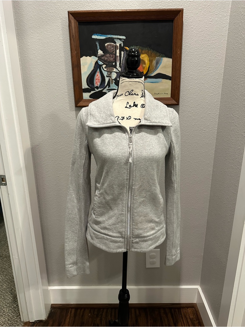 lululemon athletica Light Gray Zip-Up Bomber Jacket